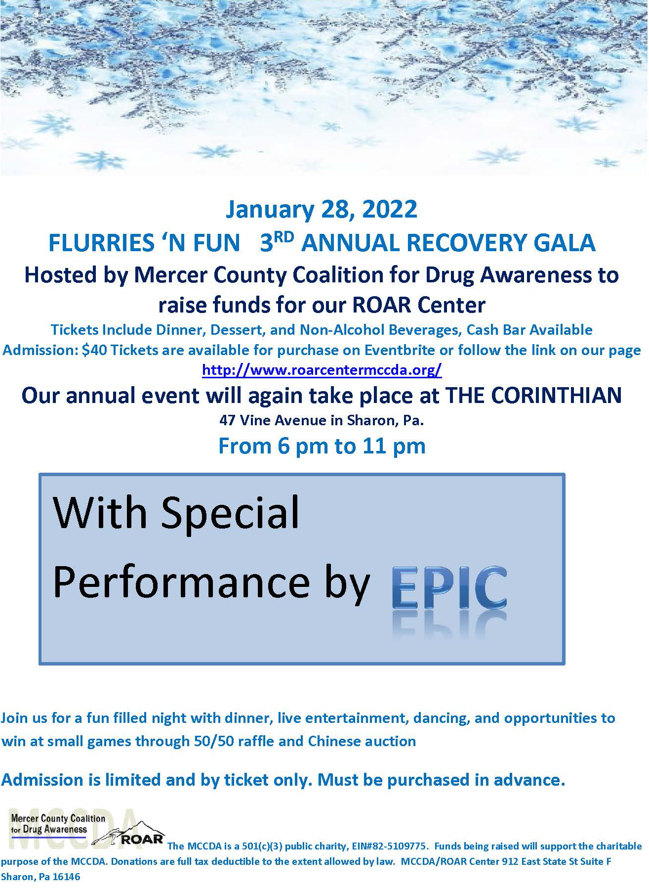 Flurries N Fun 3rd Annual Recovery Gala