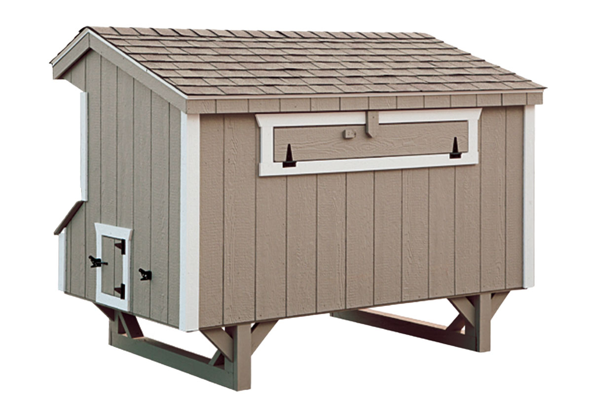 Chicken Coop: Quaker 4x8 with LP Siding - back view