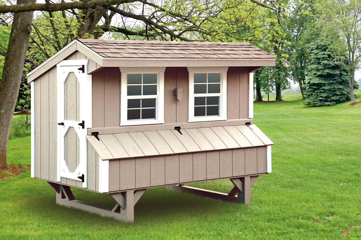 Chicken Coop: Quaker 4x8 with LP Siding - front view