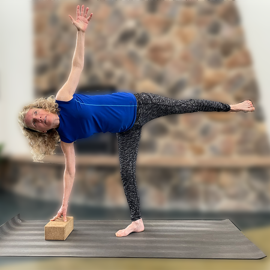 Half moon pose at Yoga First.